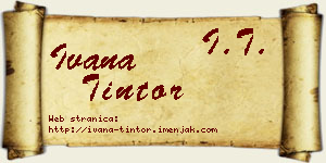 Ivana Tintor vizit kartica